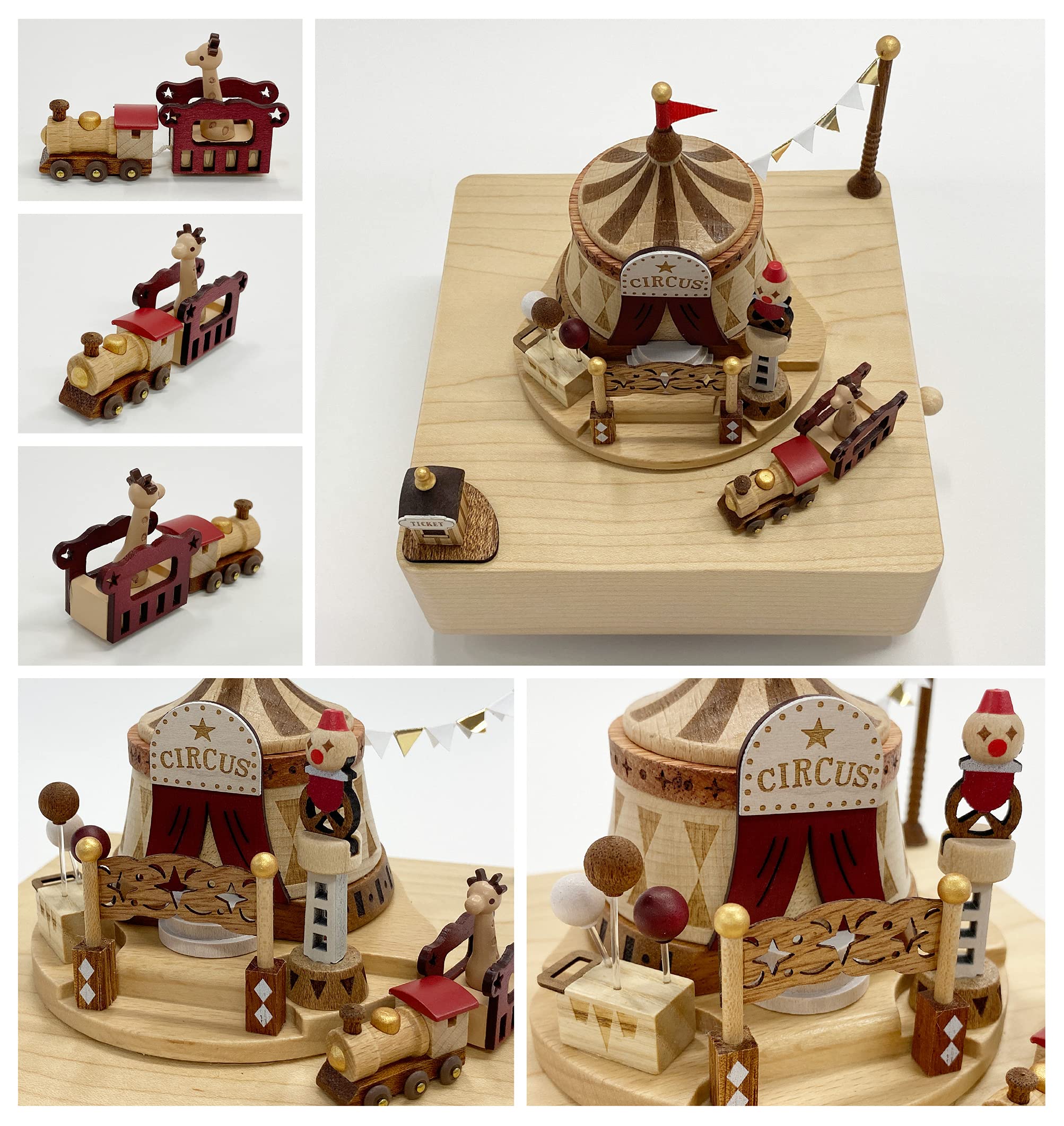 Amazon | サンリオ(Sanrio) 木製 オルゴール サーカス H 9124 ベージュ